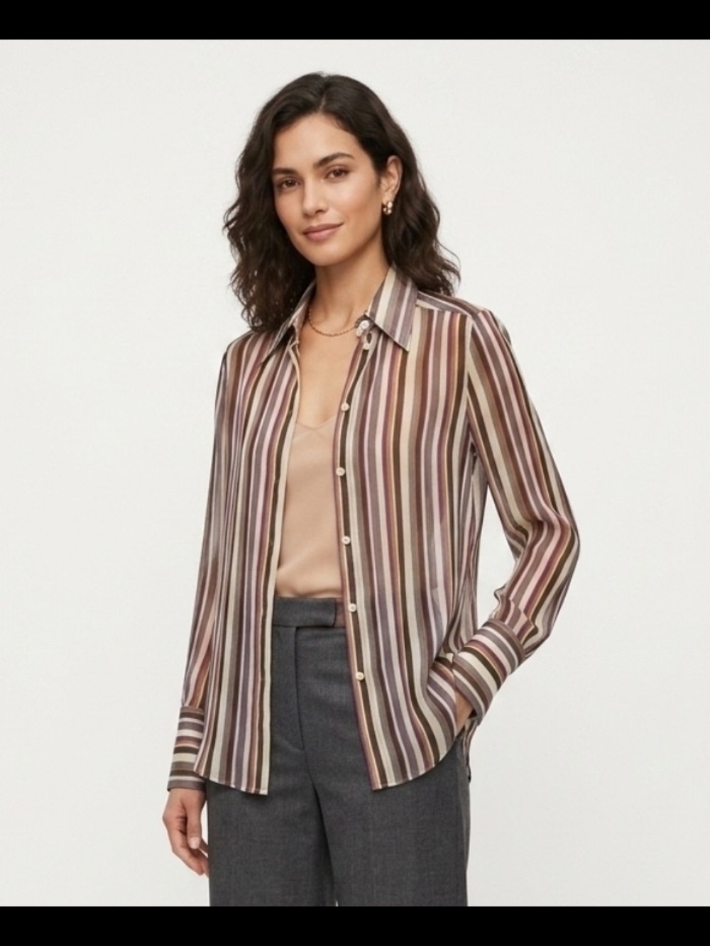 Zara Striped Button-Down Shirt - Multicolor